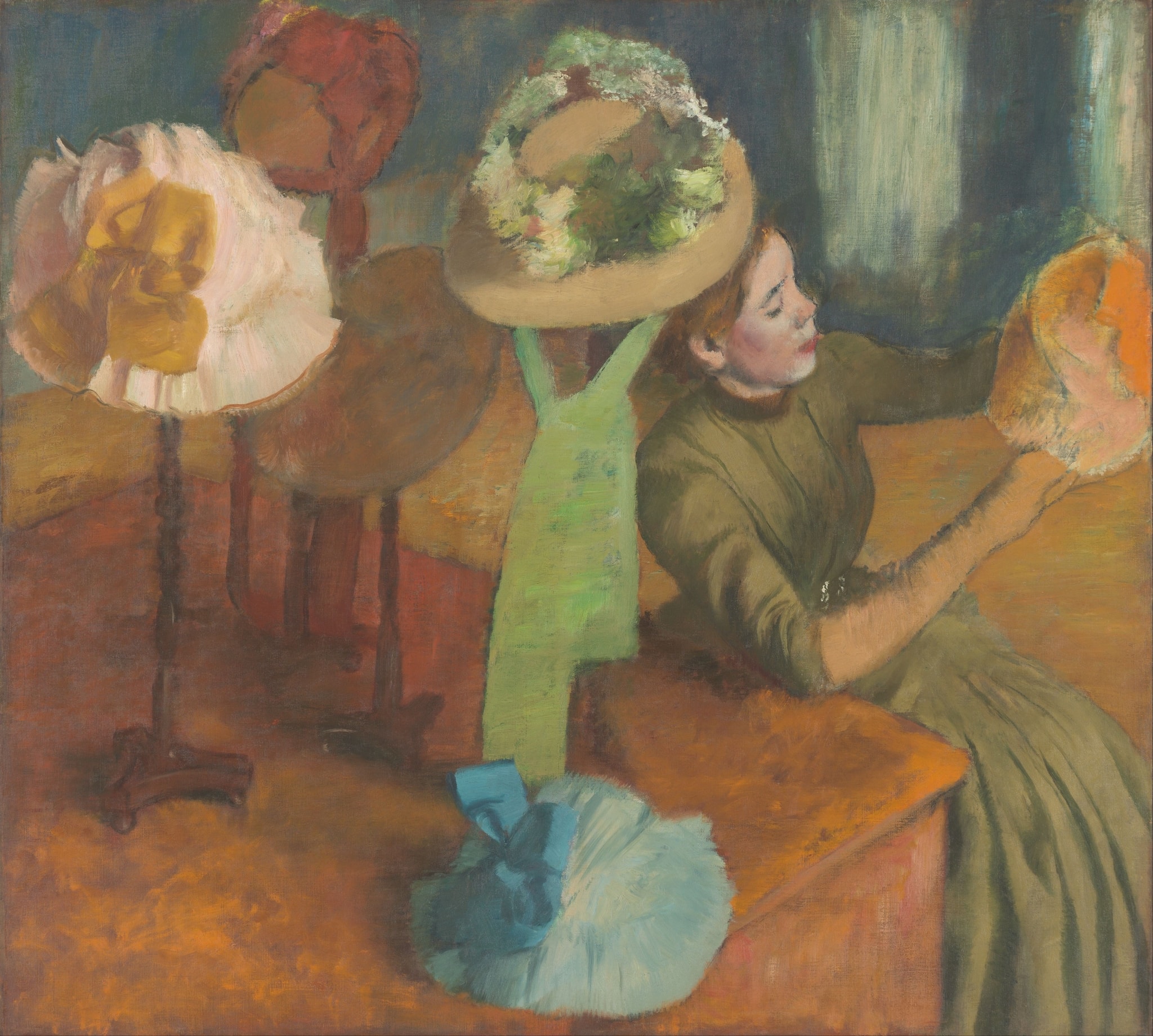Click numbered symbols to learn about their meaning The Millinery Shop by Edgar Degas (1879–1886)