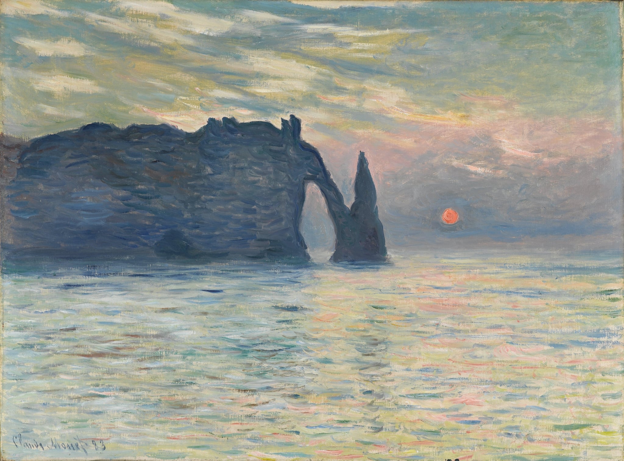 The Cliff, Etretat by Claude Monet