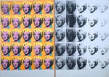 Click numbered symbols to learn about their meaning Marilyn Diptych by Andy Warhol (1962)