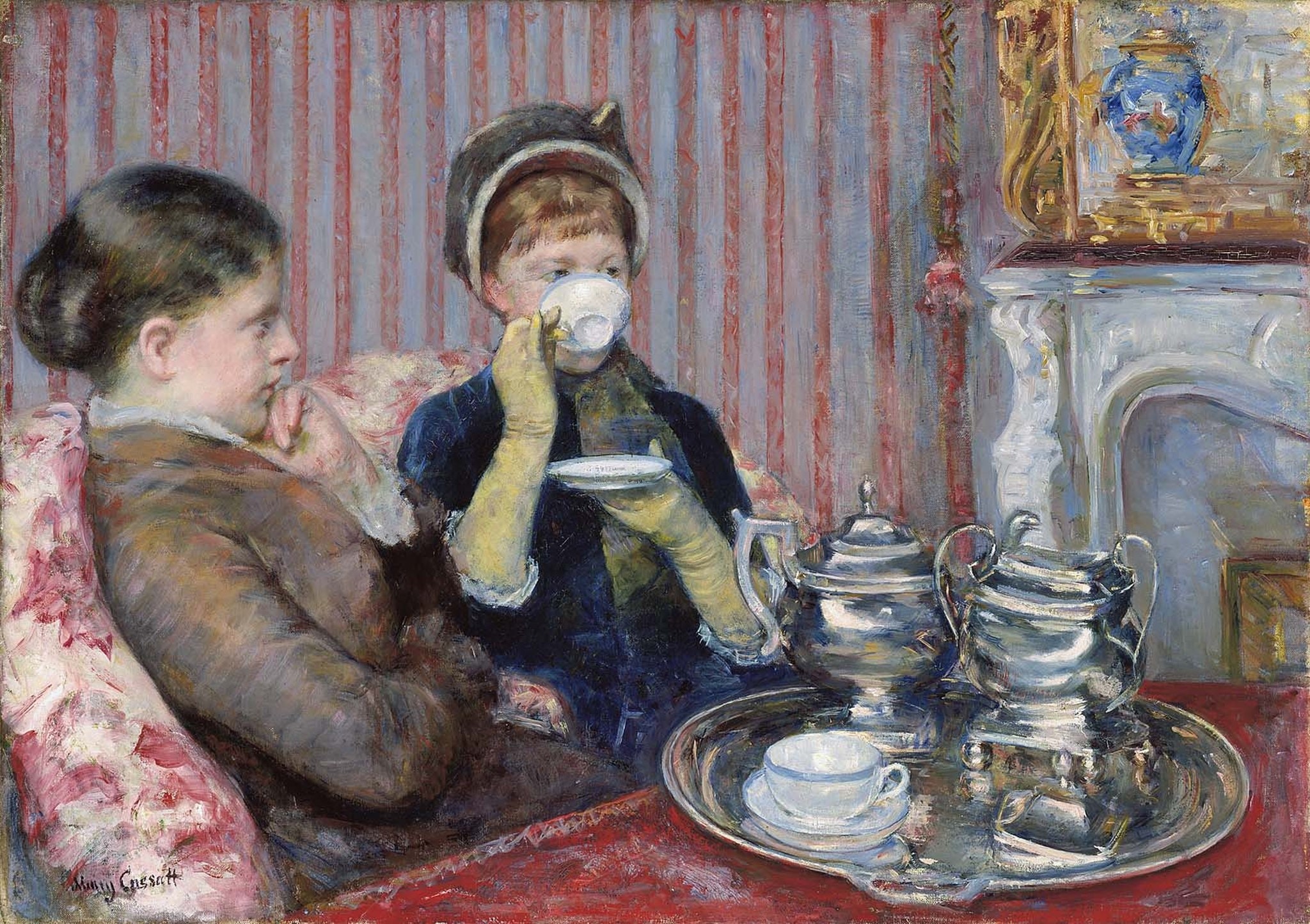 Click numbered symbols to learn about their meaning The Tea by Mary Cassatt (about 1880)