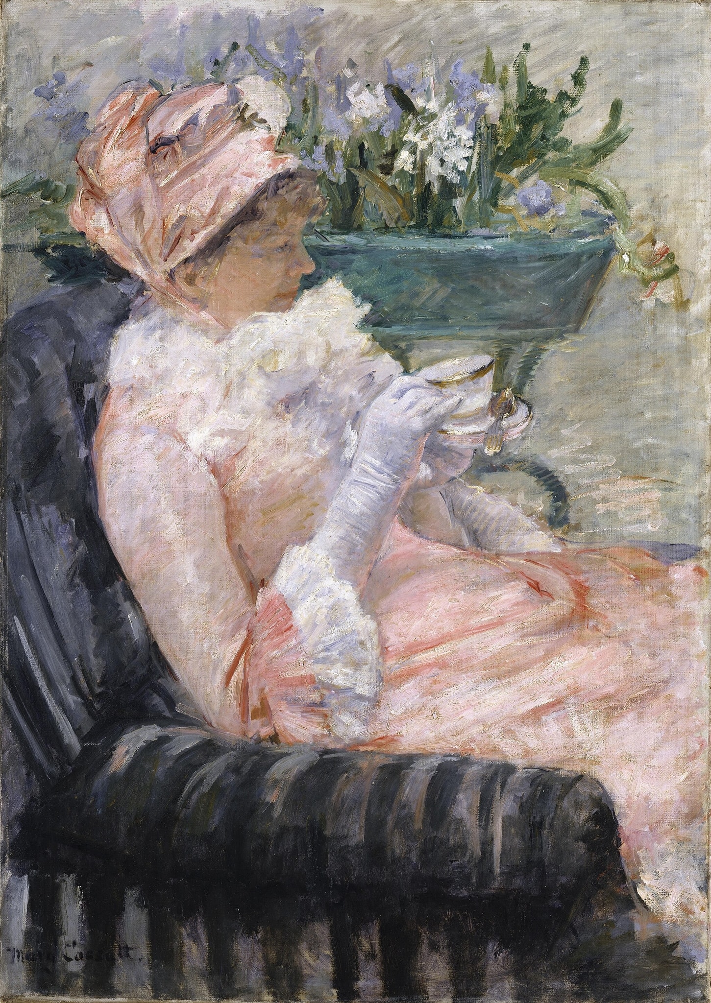 Click numbered symbols to learn about their meaning The Cup of Tea by Mary Cassatt (ca. 1880–81)