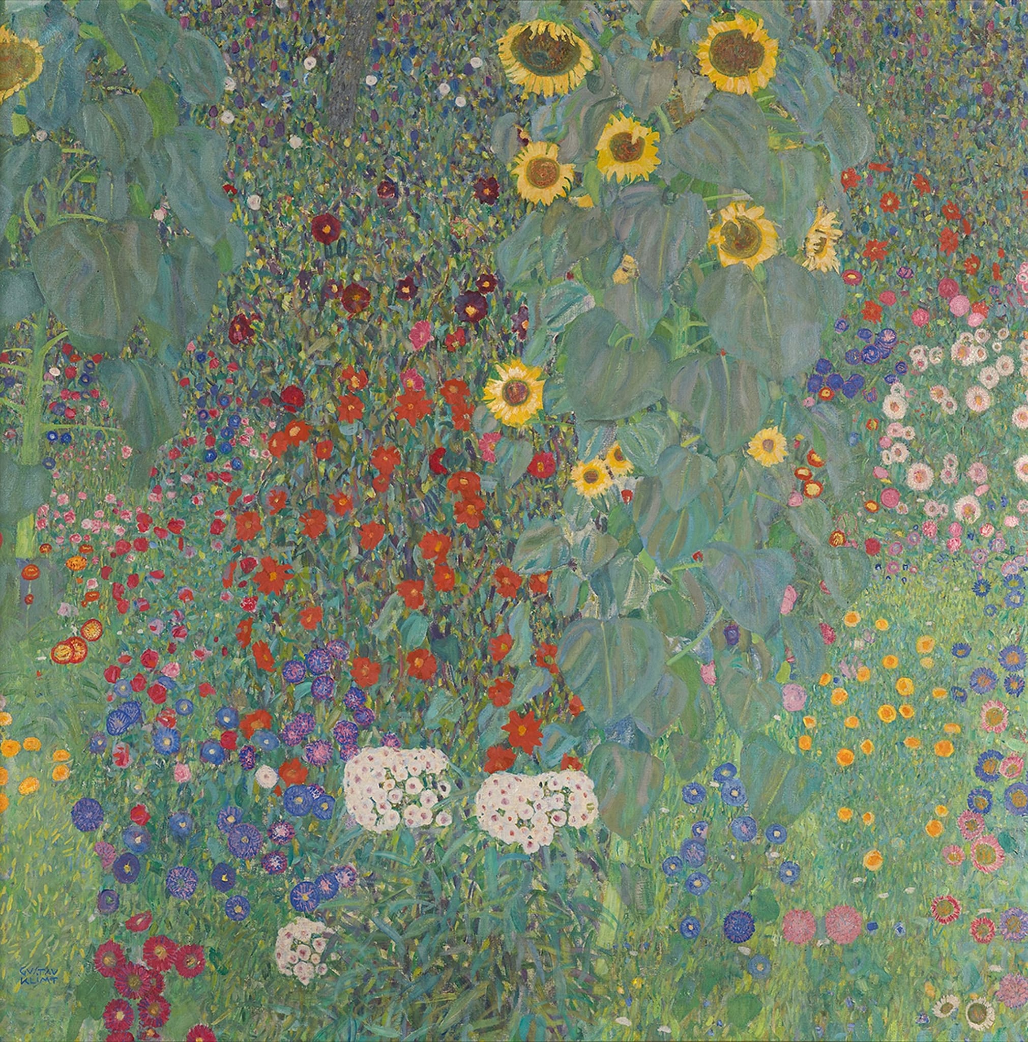 Cottage Garden with Sunflowers