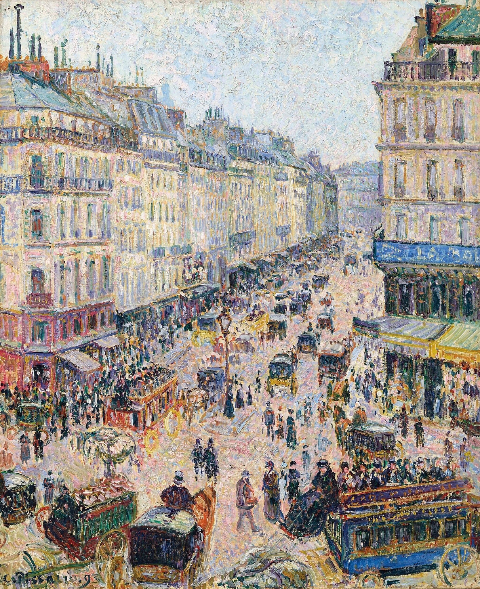 La Rue Saint-Lazare, temps lumineux by Camille Pissarro