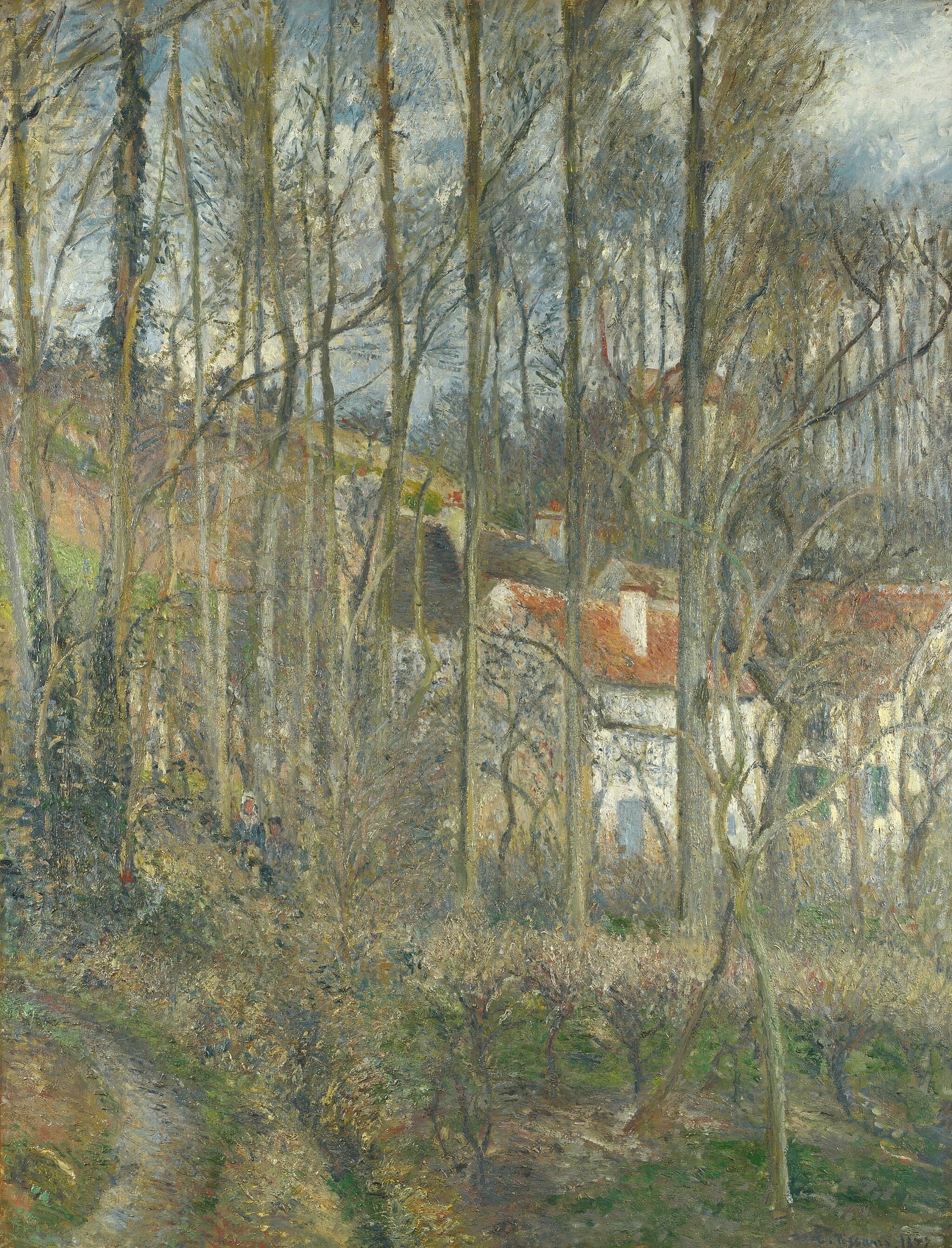 The Côte des Bœufs at L'Hermitage (The Cote des Boeufs at L'Hermitage / L'Hermitage) by Camille Pissarro