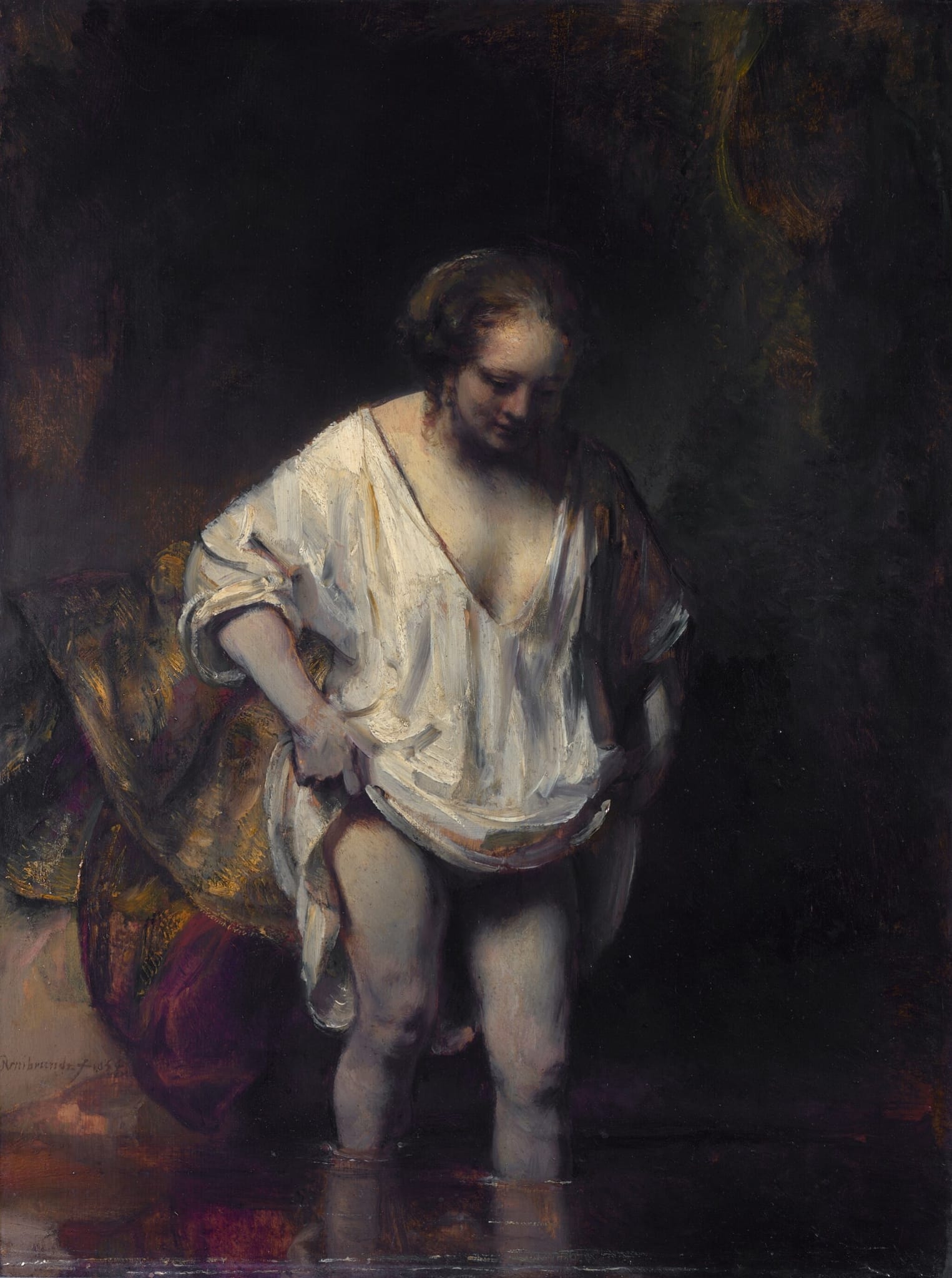 A Woman bathing in a Stream (Hendrickje Stoffels?)