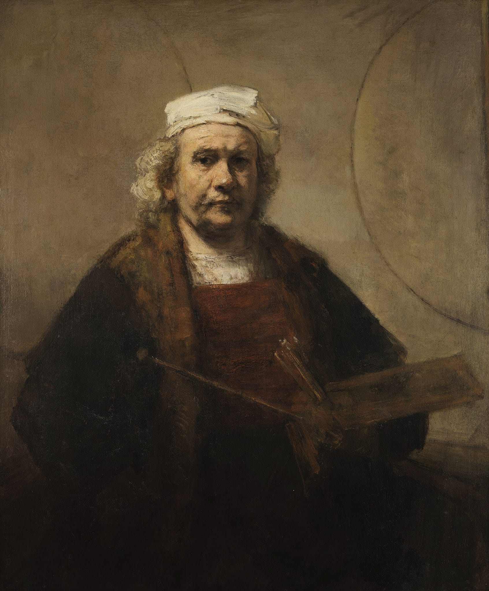 Self-Portrait with Two Circles