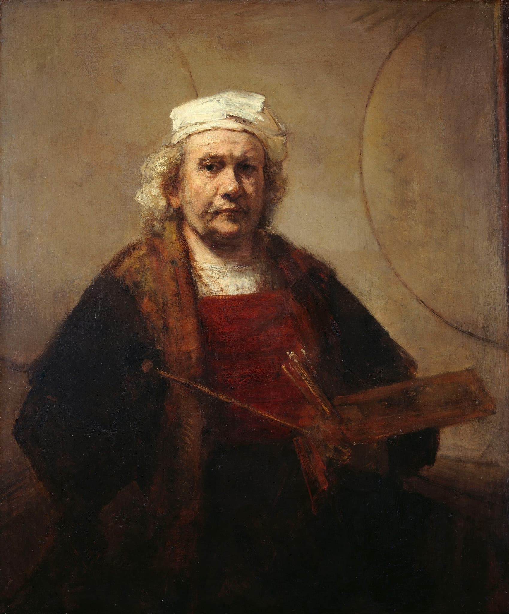 Self-Portrait with Two Circles