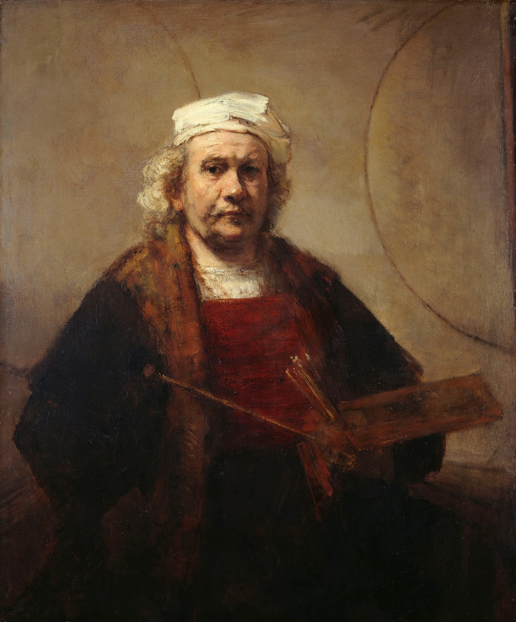 Self-Portrait with Two Circles by Rembrandt van Rijn