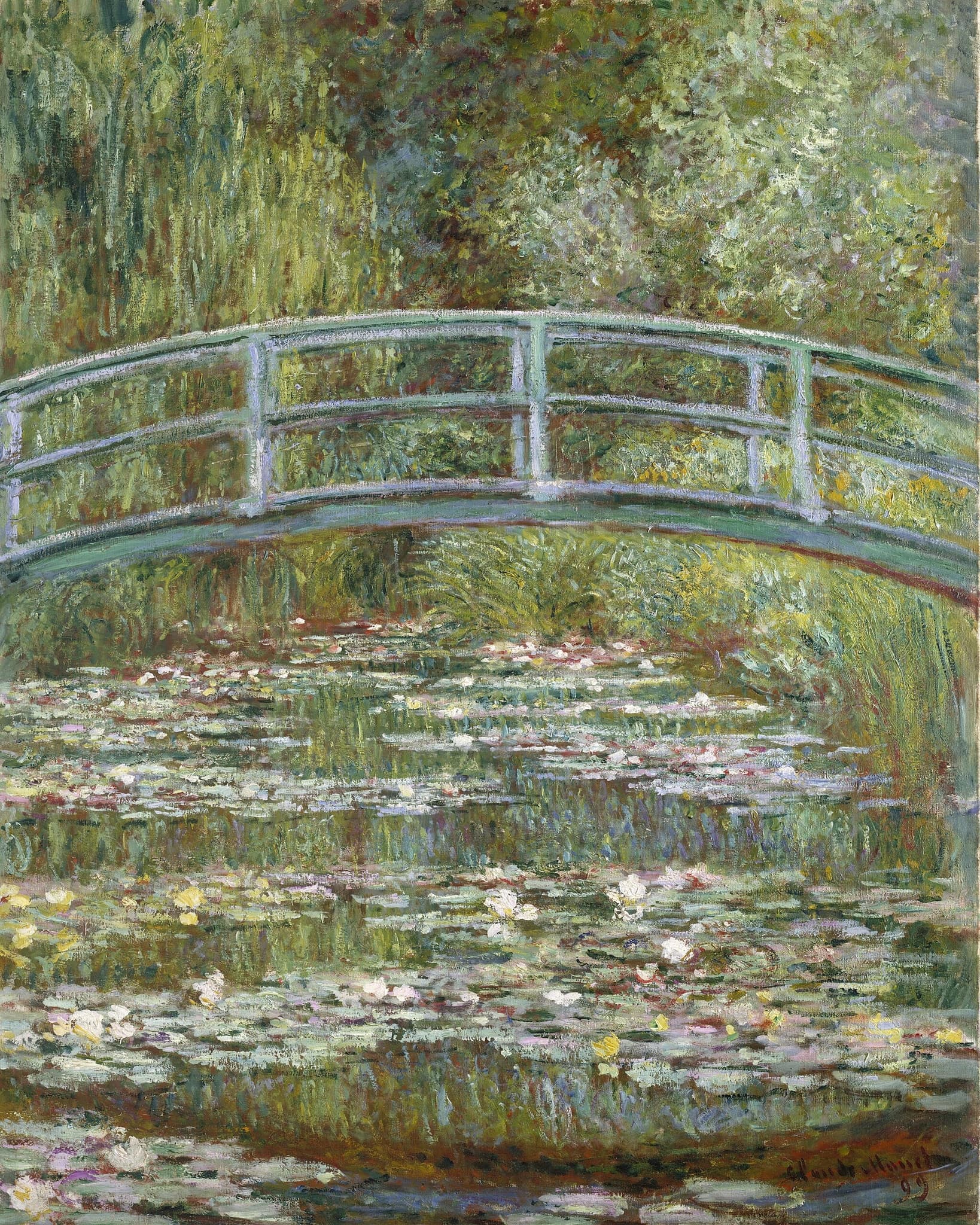 Bridge over a Pond of Water Lilies