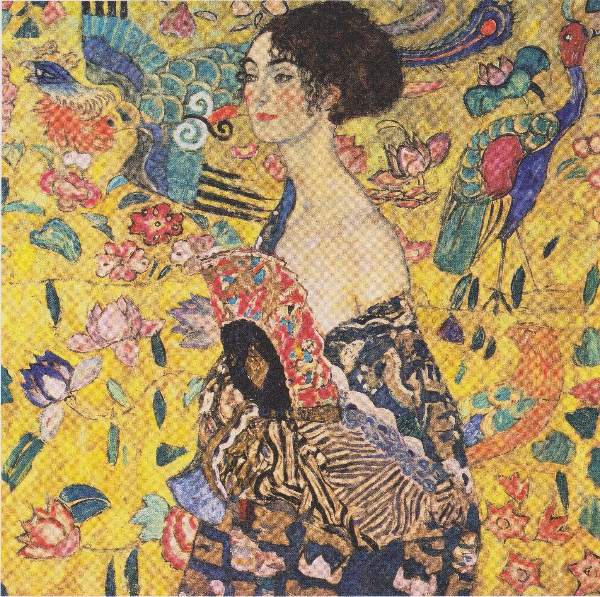 Lady with a Fan (Dame mit Fächer) by Gustav Klimt