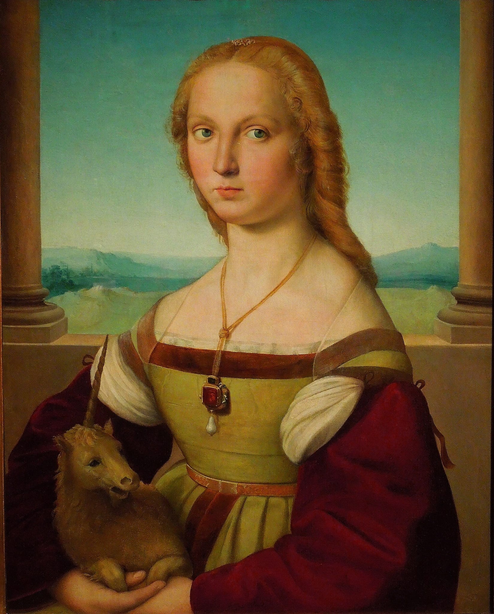 Young Woman with Unicorn