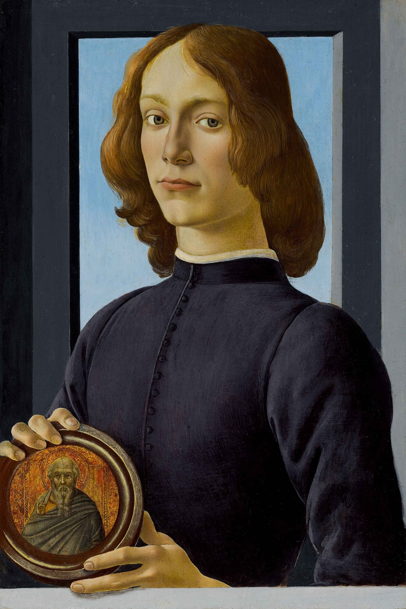 Portrait of a Young Man Holding a Roundel by Sandro Botticelli