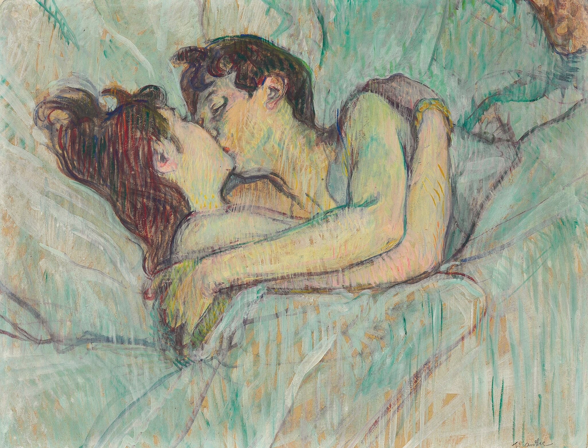 Au Lit: Le Baiser (In Bed: The Kiss) by Henri de Toulouse-Lautrec