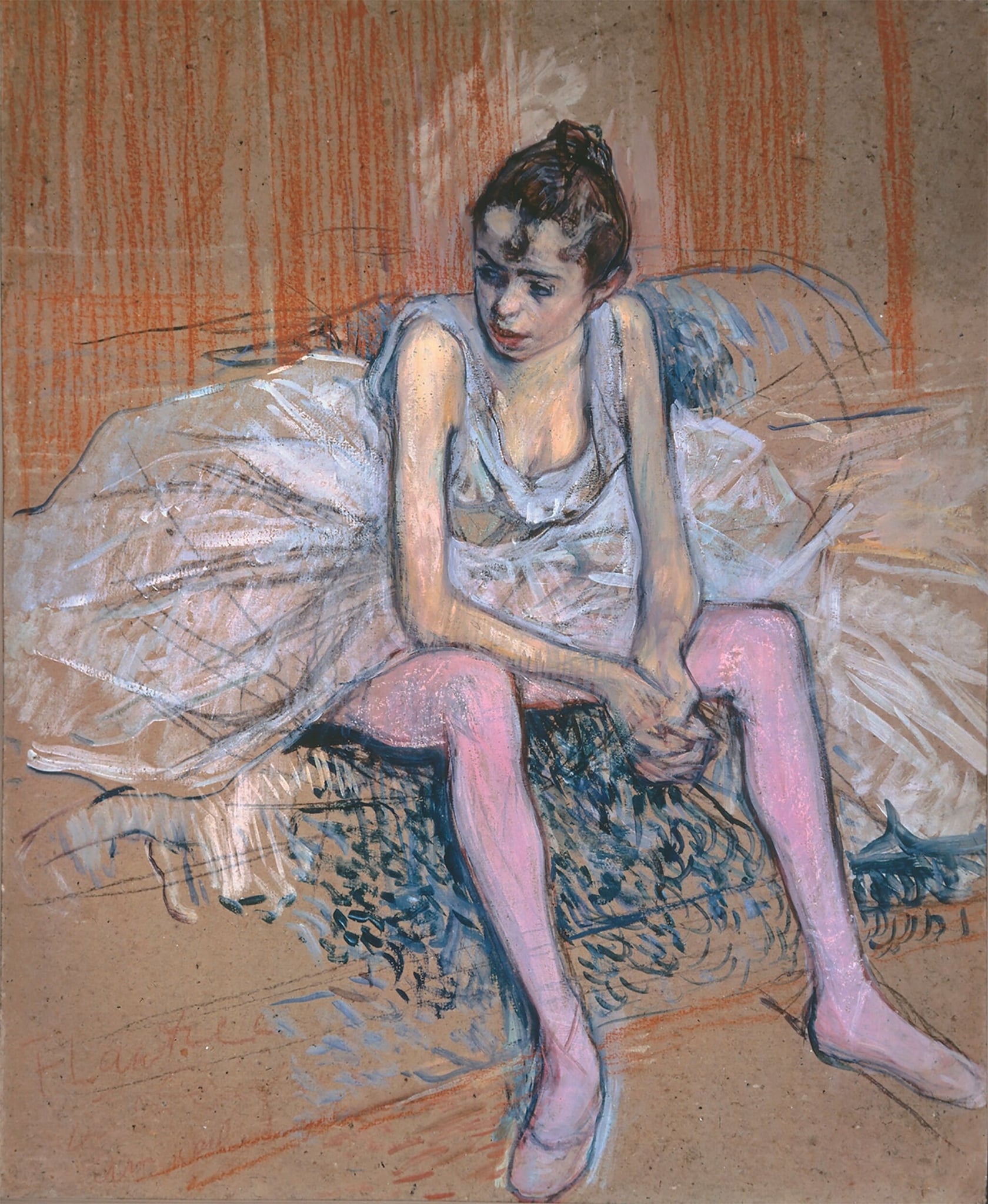 Danseuse assise aux bas roses (Dancer Seated with Pink Stockings) by Henri de Toulouse-Lautrec