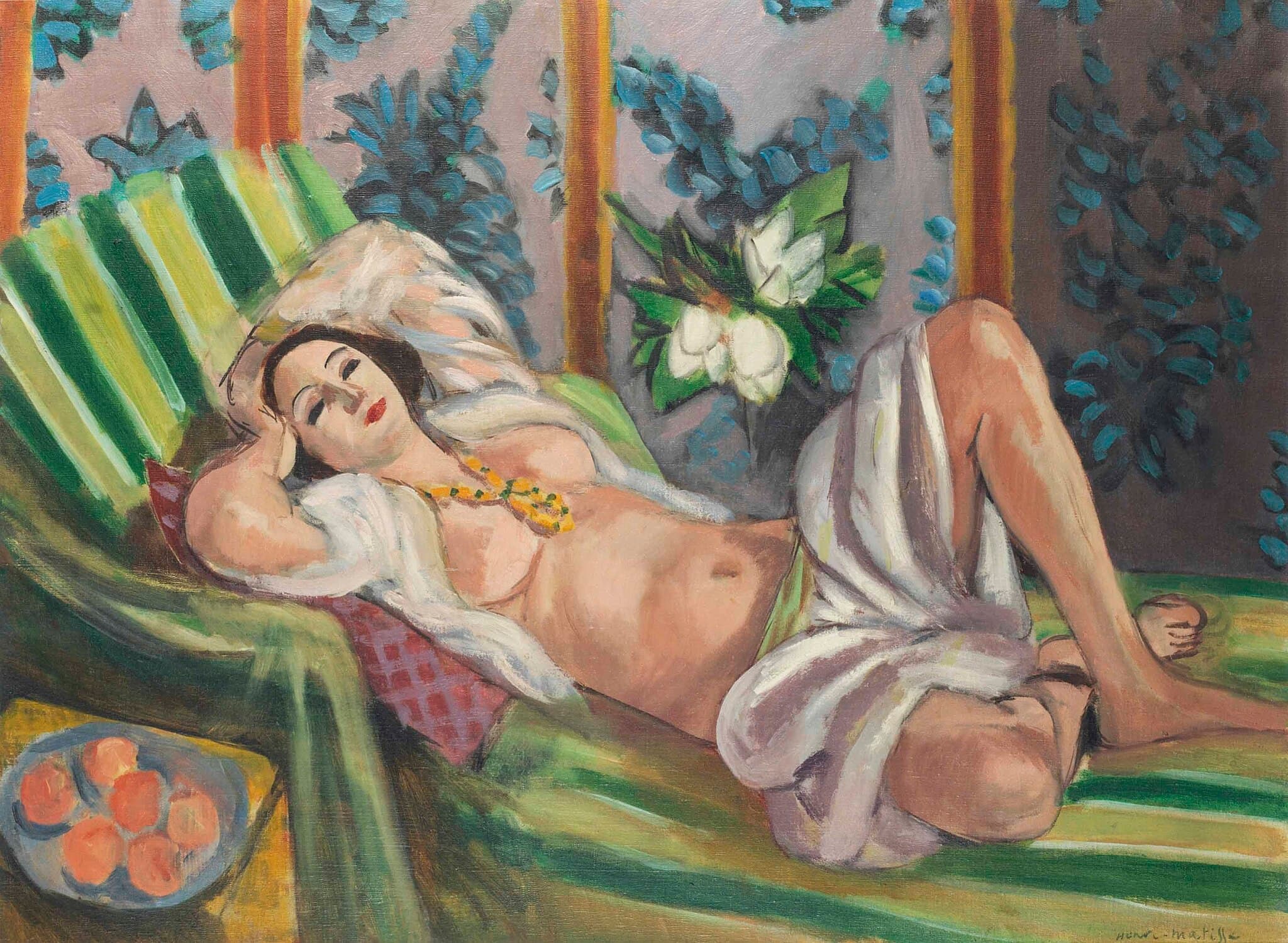 Odalisque couchée aux magnolias