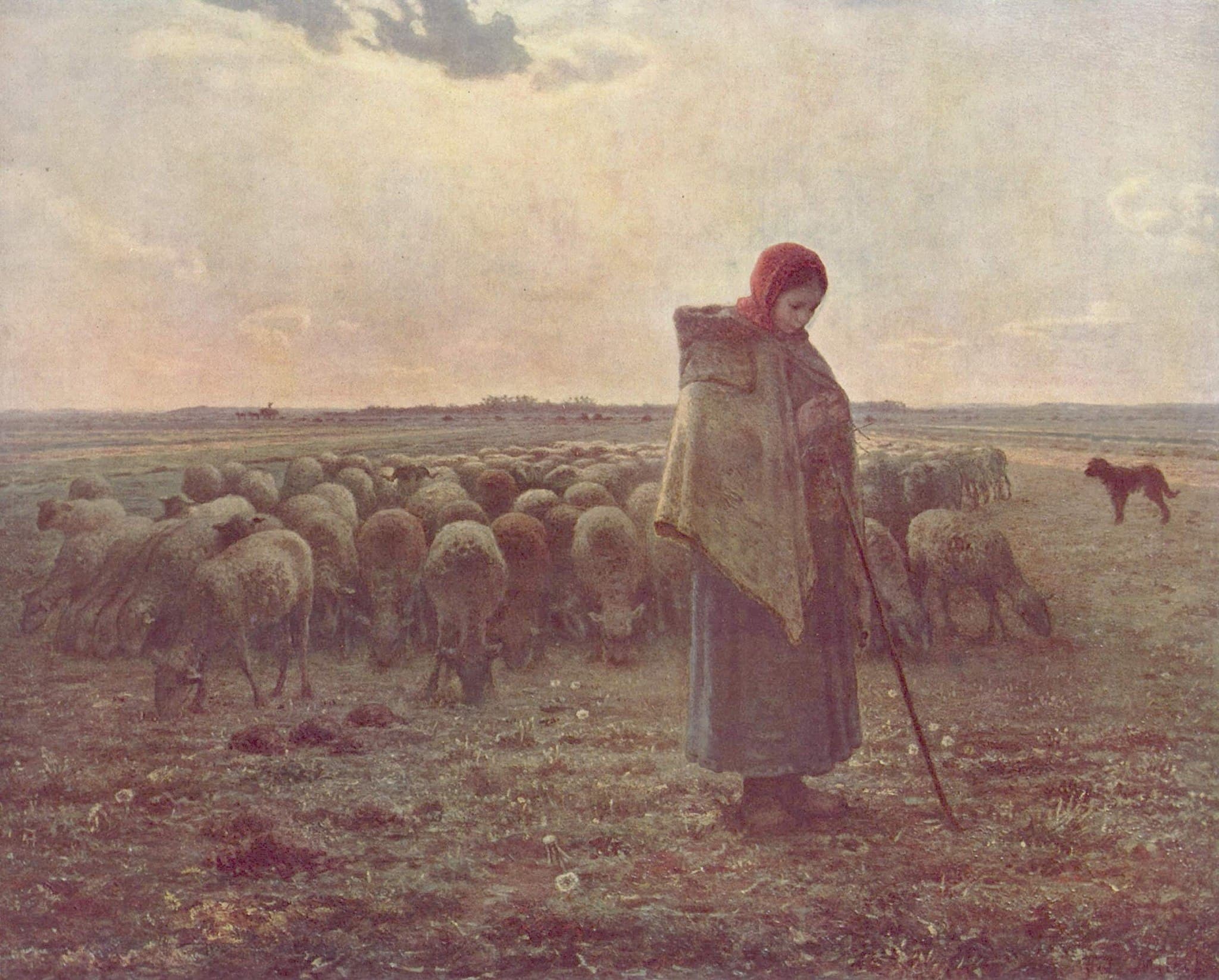 Shepherdess with Her Flock