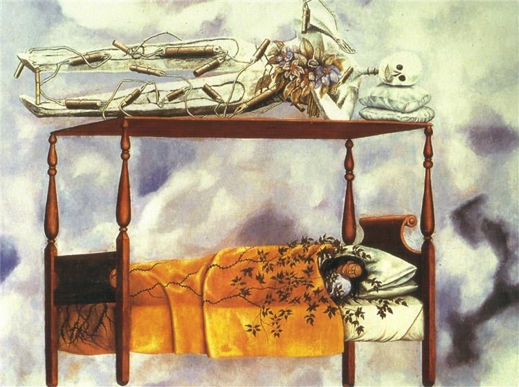 El sueño (La cama) (The Dream (The Bed)) by Frida Kahlo