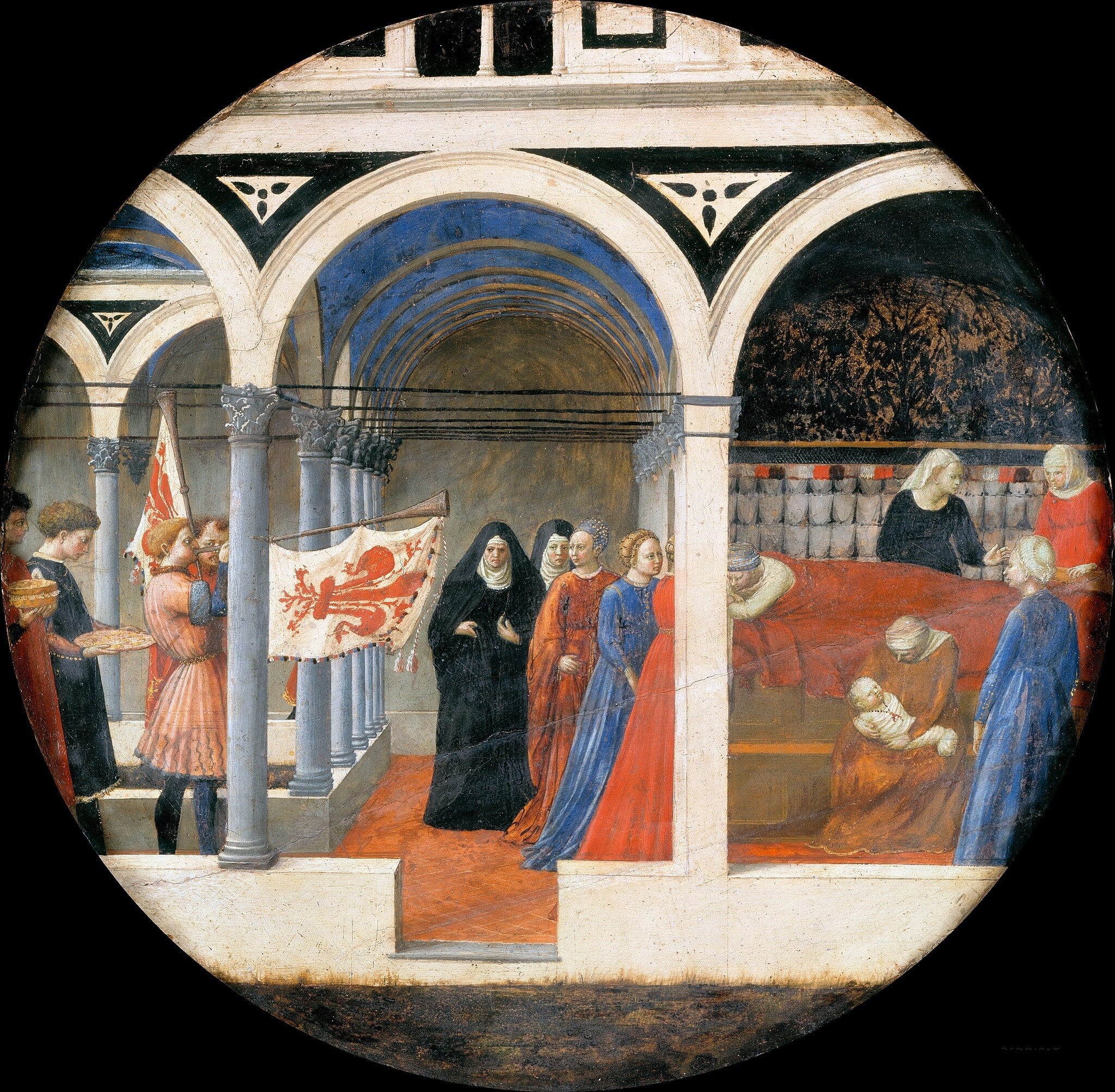 Plate of the Nativity (Berlin Tondo) by Masaccio