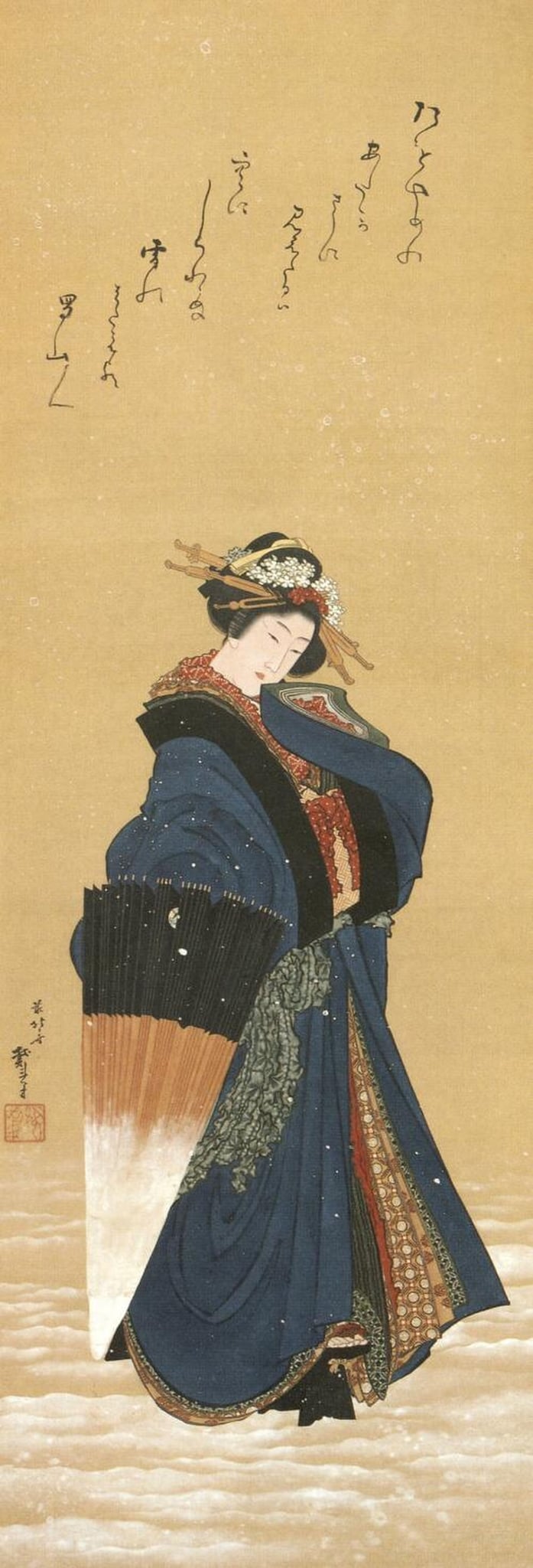 Beauty in the Snow by Hokusai