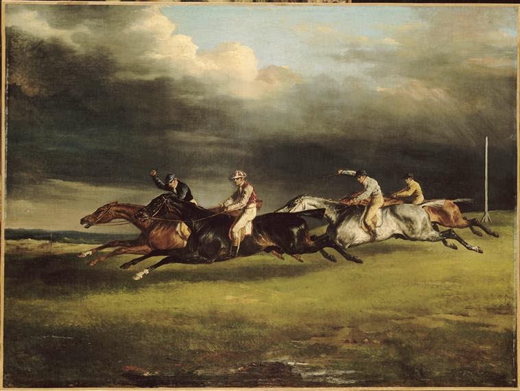 The 1821 Derby at Epsom (Horse Race) by Theodore Gericault