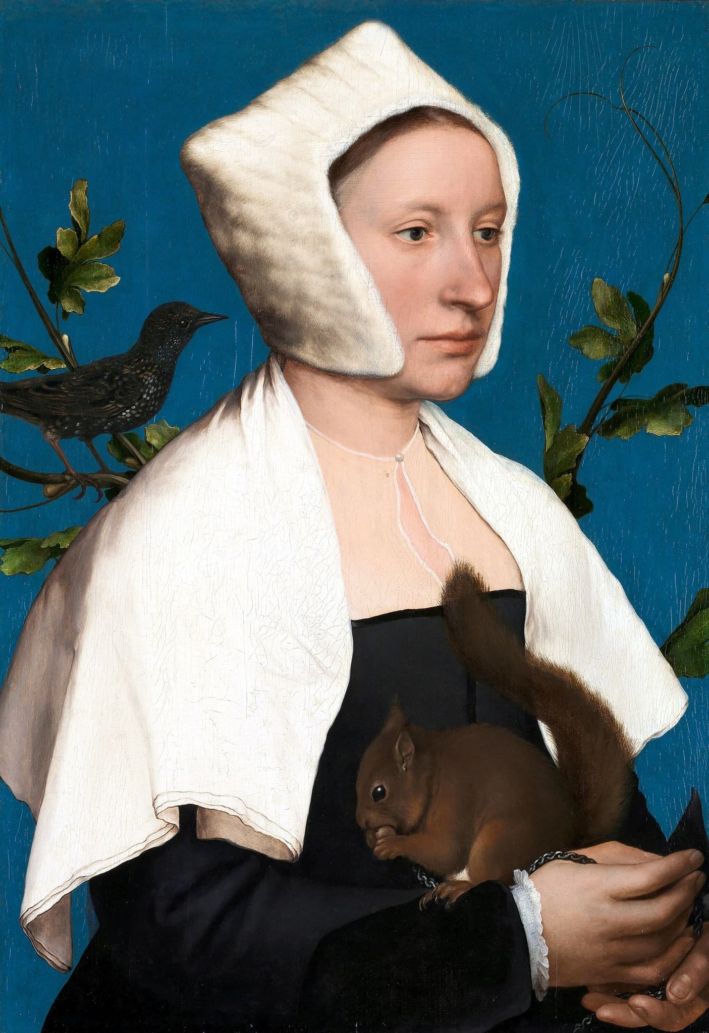 A Lady with a Squirrel and a Starling
