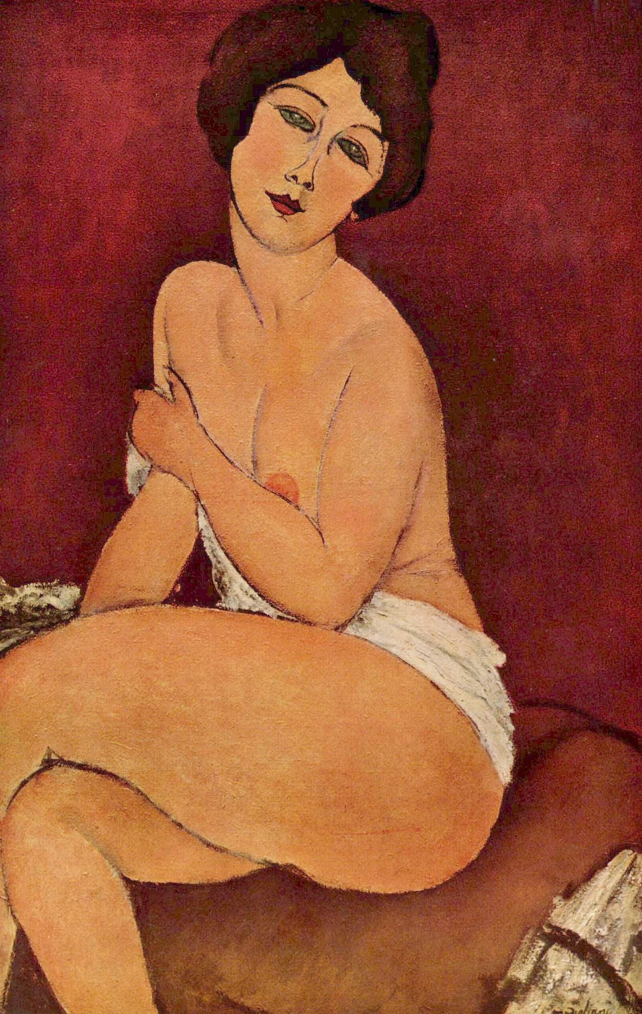 Nu assis sur un divan (La Belle Romaine)