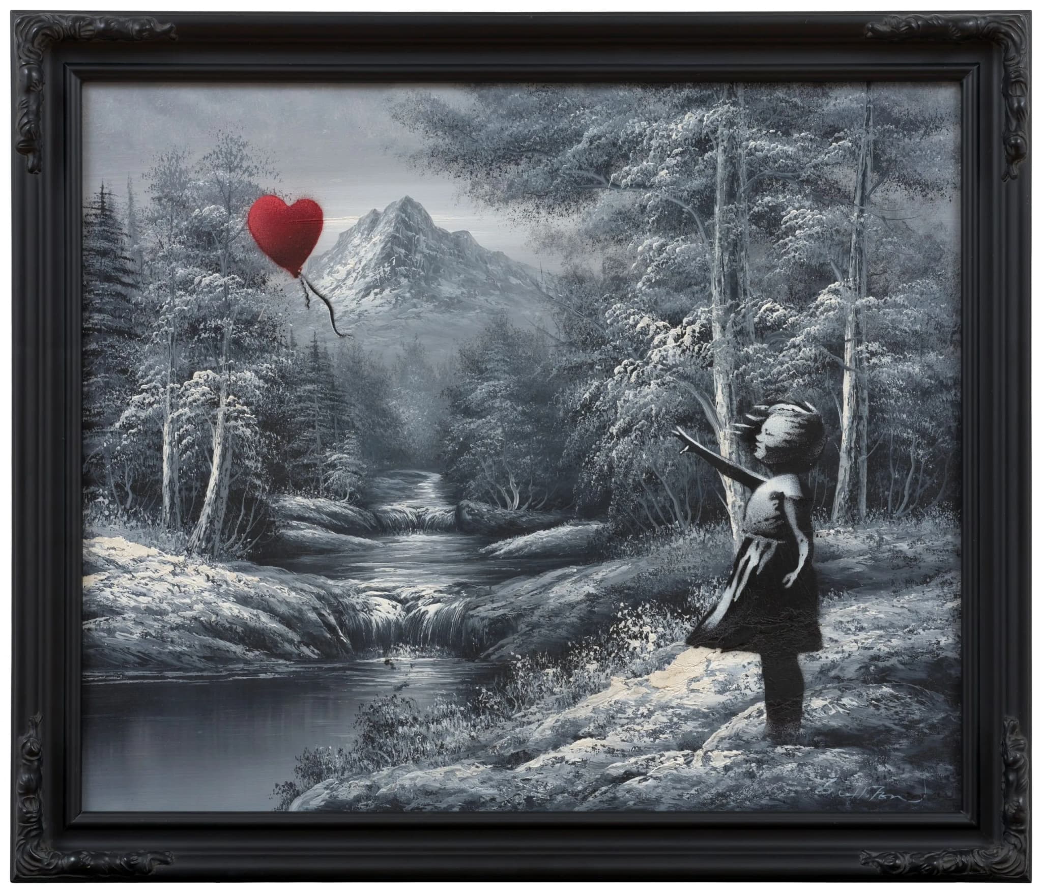 Girl and Balloon on Found Landscape