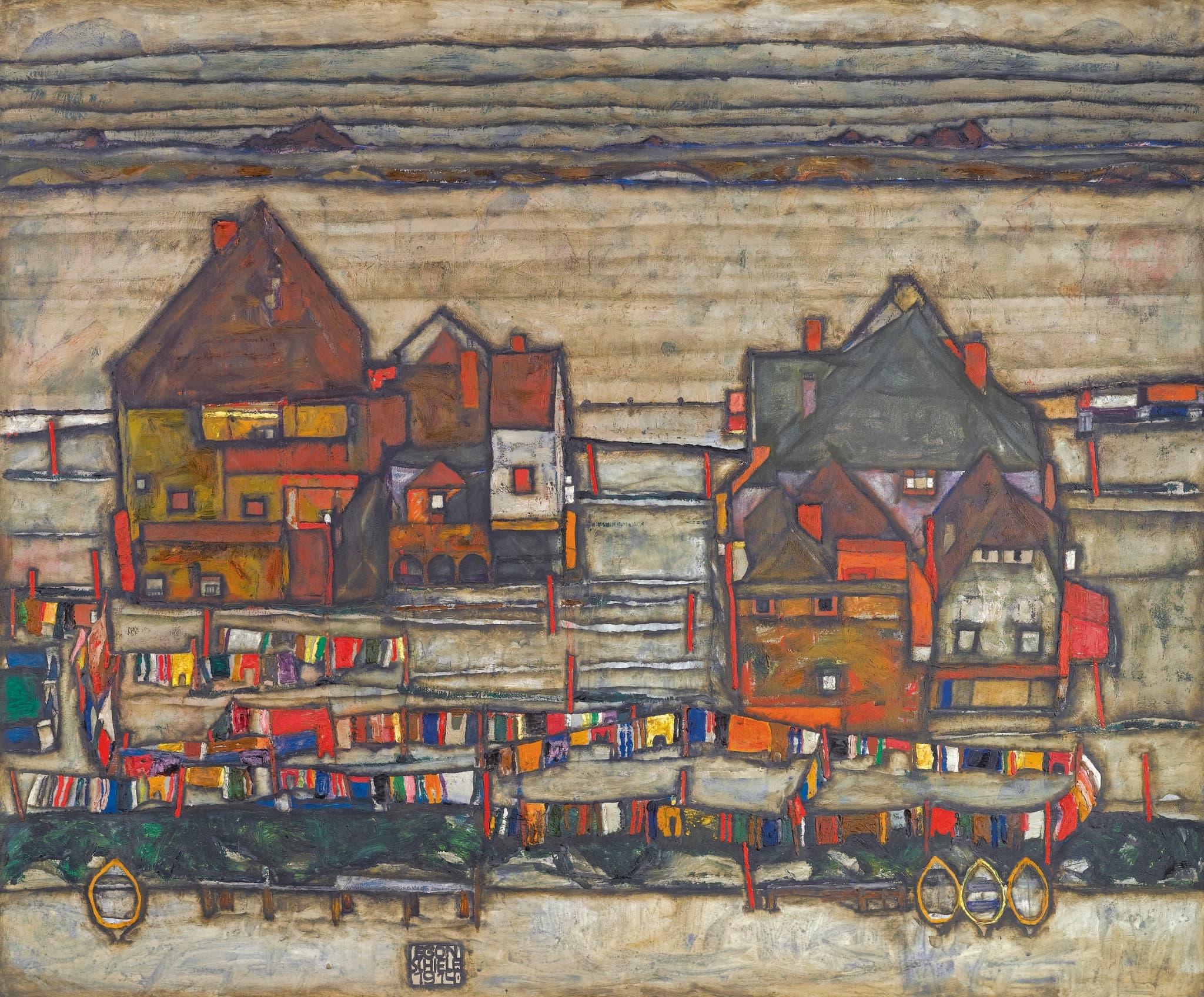 Häuser mit bunter Wäsche (Houses with Laundry / Suburb II)