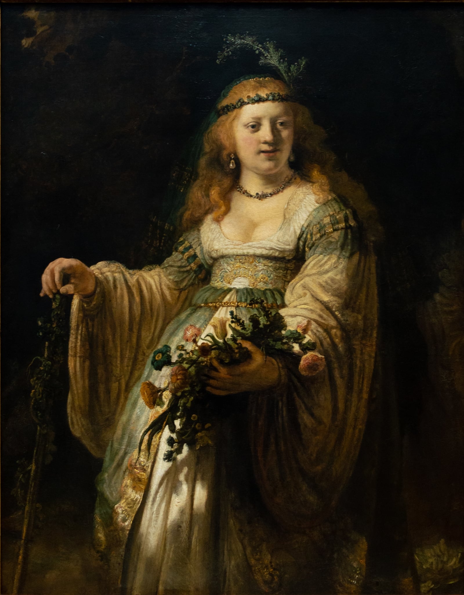 Saskia van Uylenburgh in Arcadian Costume by Rembrandt van Rijn